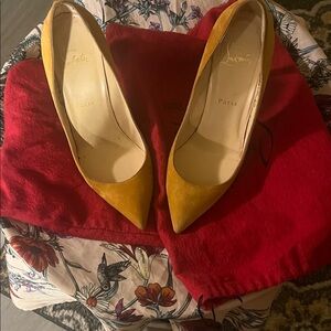 Christian Louboutin Mustard Suede Heels